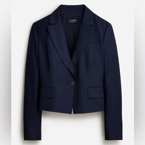 ✨J. Crew Cropped Blazer in Drapey Twill Navy Blue 14